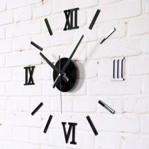Zegar Ścienny czarny cyfry rzymskie