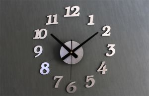 Zegar Ścienny srebrny 12 godzin